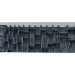 Cubio Trough Block Divider Kit 36 Compartment for Storage Cabinet - WxDxH: 800X525X28mm Plastic Ral 7011 _SKU-43020010