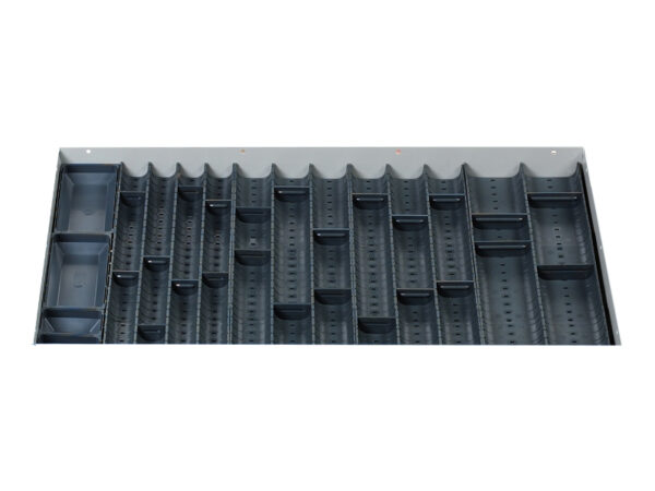Cubio Trough Block Divider Kit 36 Compartment for Storage Cabinet - WxDxH: 800X525X28mm Plastic Ral 7011 _SKU-43020010
