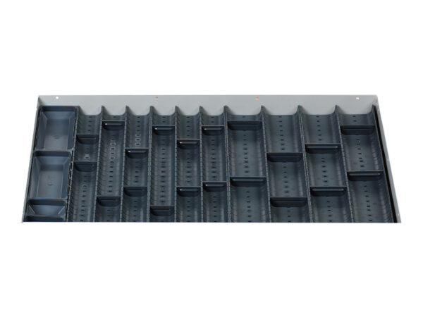 Cubio Trough Block Divider Kit 30 Compartment for Storage Cabinet - WxDxH: 800X525X28mm Plastic Ral 7011 _SKU-43020011