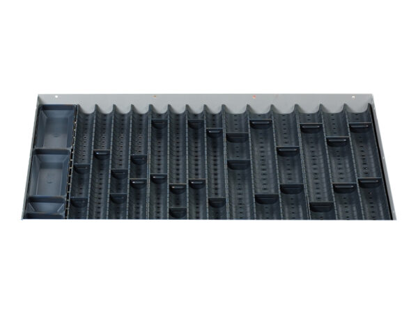 Cubio Trough Block Divider Kit 42 Compartment for Storage Cabinet - WxDxH: 800X525X28mm Plastic Ral 7011 _SKU-43020012