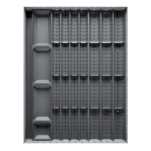 Cubio Trough Block Divider Kit 28 Compartment for Storage Cabinet - WxDxH: 525X650X28mm Plastic Ral 7011 _SKU-43020020