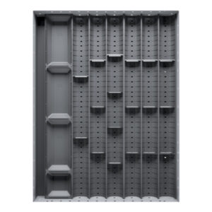 Cubio Trough Block Divider Kit 24 Compartment for Storage Cabinet - WxDxH: 525X650X28mm Plastic Ral 7011 _SKU-43020021