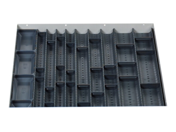 Cubio Trough Block Divider Kit 36 Compartment for Storage Cabinet - WxDxH: 650X650X28mm Plastic Ral 7011 _SKU-43020022