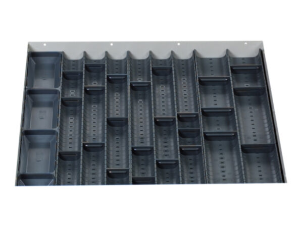 Cubio Trough Block Divider Kit 32 Compartment for Storage Cabinet - WxDxH: 650X650X28mm Plastic Ral 7011 _SKU-43020023