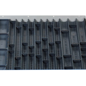 Cubio Trough Block Divider Kit 44 Compartment for Storage Cabinet - WxDxH: 650X650X28mm Plastic Ral 7011 _SKU-43020024