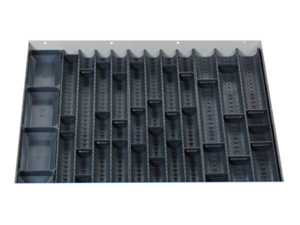 Cubio Trough Block Divider Kit 44 Compartment for Storage Cabinet - WxDxH: 650X650X28mm Plastic Ral 7011 _SKU-43020024
