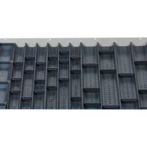 Cubio Trough Block Divider Kit 40 Compartment for Storage Cabinet - WxDxH: 800X650X28mm Plastic Ral 7011 _SKU-43020026