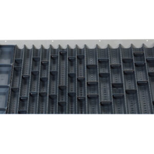Cubio Trough Block Divider Kit 56 Compartment for Storage Cabinet - WxDxH: 800X650X28mm Plastic Ral 7011 _SKU-43020027