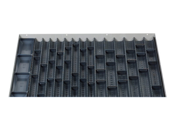 Cubio Trough Block Divider Kit 56 Compartment for Storage Cabinet - WxDxH: 800X650X28mm Plastic Ral 7011 _SKU-43020027