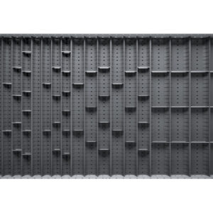 Cubio Trough Block Divider Kit 52 Compartment for Storage Cabinet - WxDxH: 1050X650X28mm Plastic Ral 7011 _SKU-43020028