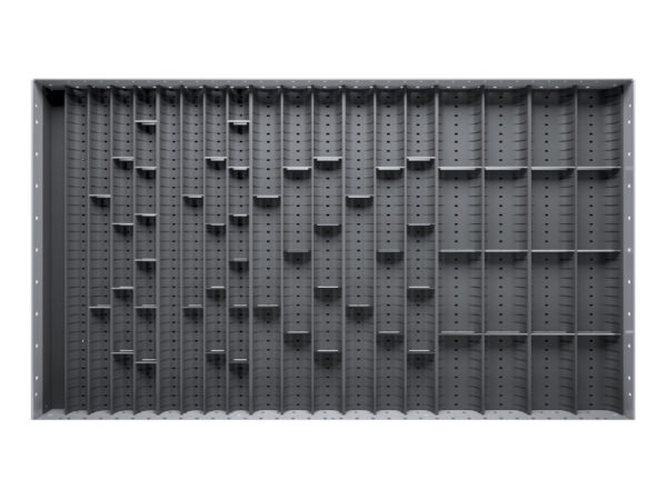 Cubio Trough Block Divider Kit 52 Compartment for Storage Cabinet - WxDxH: 1050X650X28mm Plastic Ral 7011 _SKU-43020028