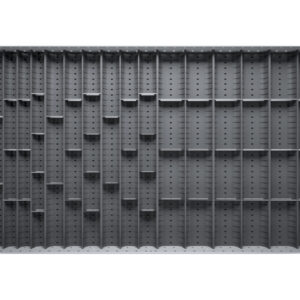 Cubio Trough Block Divider Kit 64 Compartment for Storage Cabinet - WxDxH: 1050X650X28mm Plastic Ral 7011 _SKU-43020029
