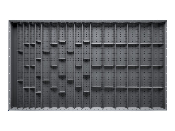 Cubio Trough Block Divider Kit 64 Compartment for Storage Cabinet - WxDxH: 1050X650X28mm Plastic Ral 7011 _SKU-43020029