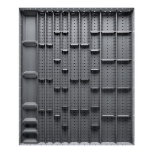 Cubio Trough Block Divider Kit 46 Compartment for Storage Cabinet - WxDxH: 650X750X28mm Plastic Ral 7011 _SKU-43020037