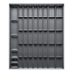 Cubio Trough Block Divider Kit 41 Compartment for Storage Cabinet - WxDxH: 650X750X28mm Plastic Ral 7011 _SKU-43020038