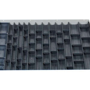 Cubio Trough Block Divider Kit 60 Compartment for Storage Cabinet - WxDxH: 800X750X28mm Plastic Ral 7011 _SKU-43020040