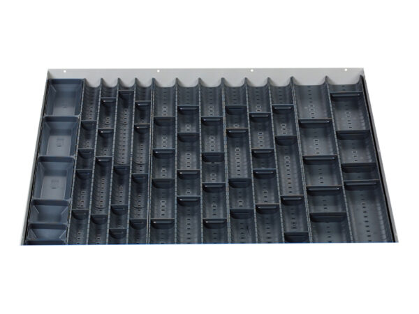 Cubio Trough Block Divider Kit 60 Compartment for Storage Cabinet - WxDxH: 800X750X28mm Plastic Ral 7011 _SKU-43020040