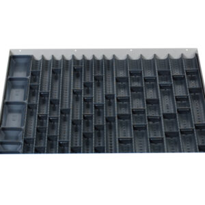 Cubio Trough Block Divider Kit 70 Compartment for Storage Cabinet - WxDxH: 800X750X28mm Plastic Ral 7011 _SKU-43020042
