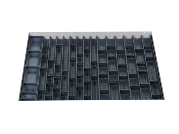 Cubio Trough Block Divider Kit 70 Compartment for Storage Cabinet - WxDxH: 800X750X28mm Plastic Ral 7011 _SKU-43020042