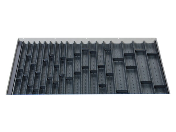 Cubio Trough Block Divider Kit 74 Compartment for Storage Cabinet - WxDxH: 1050X750X28mm Plastic Ral 7011 _SKU-43020043