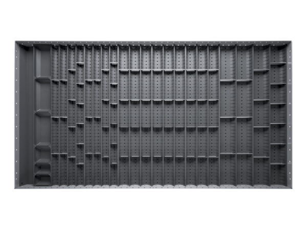 Cubio Trough Block Divider Kit 105 Compartment for Storage Cabinet - WxDxH: 1300X750X28mm Plastic Ral 7011 _SKU-43020046