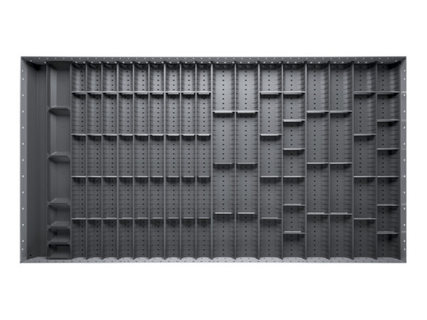 Cubio Trough Block Divider Kit 95 Compartment for Storage Cabinet - WxDxH: 1300X750X28mm Plastic Ral 7011 _SKU-43020047