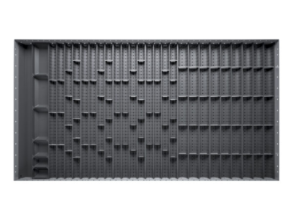 Cubio Trough Block Divider Kit 125 Compartment for Storage Cabinet - WxDxH: 1300X750X28mm Plastic Ral 7011 _SKU-43020048