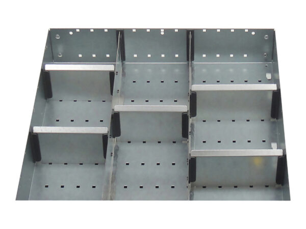 Compartment Dividers for Bott Drawers - Cubio Adjustable Divider Kit 8 Compartment for Storage Cabinet - WxDxH: 525X525X150mm Galvanised Steel _SKU-43020627.51