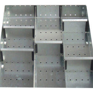 Galvanised Drawer Dividers - Cubio Adjustable Divider Kit 8 Compartment for Storage Cabinet - WxDxH: 525X650X75mm Galvanised Steel _SKU-43020629.51