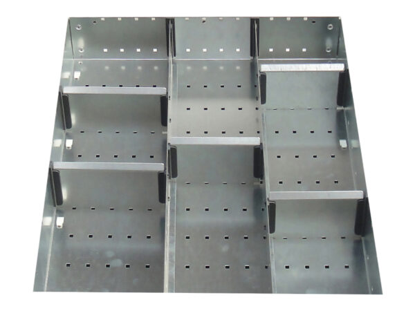 Galvanised Drawer Dividers - Cubio Adjustable Divider Kit 8 Compartment for Storage Cabinet - WxDxH: 525X650X75mm Galvanised Steel _SKU-43020629.51