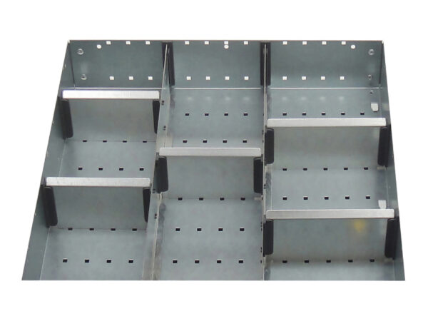 Compartment Dividers for Bott Storage Cabinets - Cubio Adjustable Divider Kit 8 Compartment for Storage Cabinet - WxDxH: 650X525X75mm Galvanised Steel _SKU-43020634.51