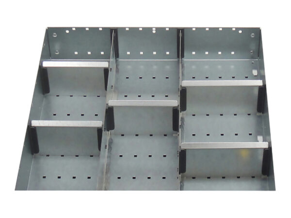 Bott Metal Dividers for Drawers - Cubio Adjustable Divider Kit 8 Compartment for Storage Cabinet - WxDxH: 650X525X100mm Galvanised Steel _SKU-43020636.51