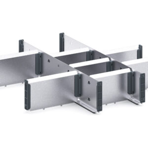 Bott Shallow Drawer Separators - Cubio Adjustable Divider Kit 10 Compartment for Storage Cabinet - WxDxH: 525X525X100mm Galvanised Steel _SKU-43020712.51