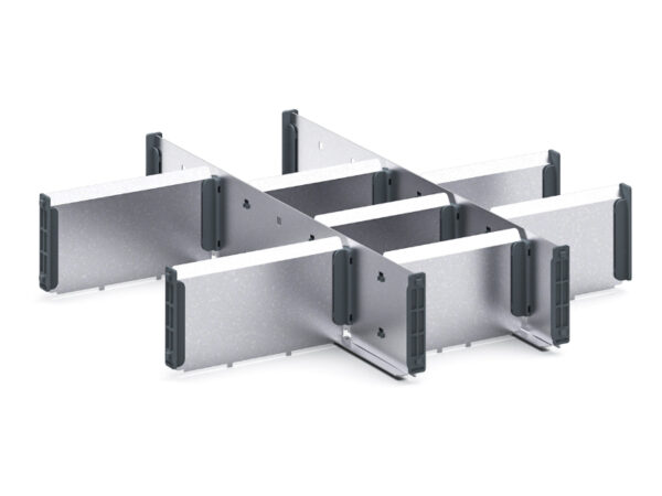 Bott Shallow Drawer Separators - Cubio Adjustable Divider Kit 10 Compartment for Storage Cabinet - WxDxH: 525X525X100mm Galvanised Steel _SKU-43020712.51