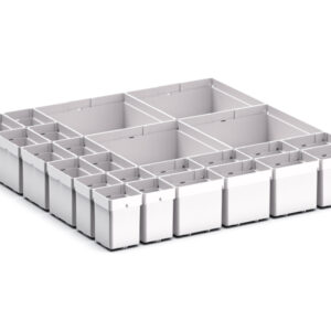 Cubio Plastic Box Divider Kit 24 Compartment for Storage Cabinet - WxDxH: 525X525X100+ mm Plastic Ral 7035 _SKU-43020752