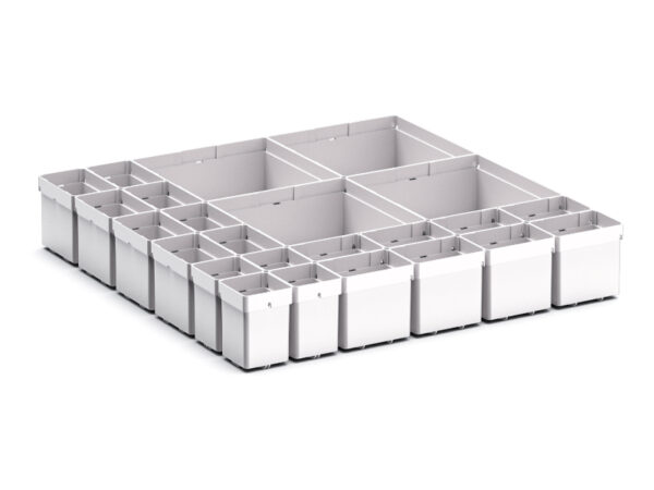 Cubio Plastic Box Divider Kit 24 Compartment for Storage Cabinet - WxDxH: 525X525X100+ mm Plastic Ral 7035 _SKU-43020752