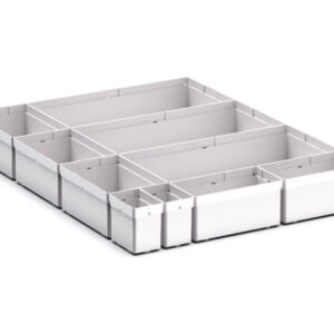 Bott Cupboard Storage Drawer Organisers - Cubio Plastic Box Divider Kit 10 Compartment for Storage Cabinet - WxDxH: 525X650X100+ mm Plastic Ral 7035 _SKU-43020753