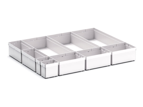 Cubio Plastic Box Divider Kit 10 Compartment for Storage Cabinet - WxDxH: 650X525X100+ mm Plastic Ral 7035 _SKU-43020756
