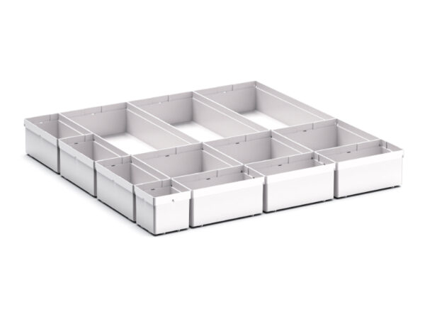 Cubio Plastic Box Divider Kit 13 Compartment for Storage Cabinet - WxDxH: 650X650X100+ mm Plastic Ral 7035 _SKU-43020759