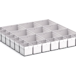 Cubio Plastic Box Divider Kit 22 Compartment for Storage Cabinet - WxDxH: 650X650X100+ mm Plastic Ral 7035 _SKU-43020761
