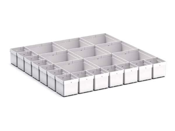 Cubio Plastic Box Divider Kit 22 Compartment for Storage Cabinet - WxDxH: 650X650X100+ mm Plastic Ral 7035 _SKU-43020761