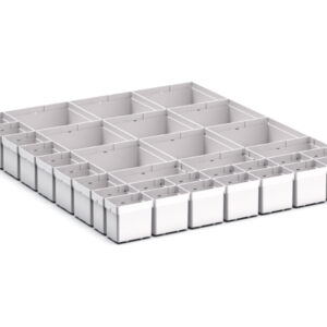 Cubio Plastic Box Divider Kit 33 Compartment for Storage Cabinet - WxDxH: 650X750X100+ mm Plastic Ral 7035 _SKU-43020764
