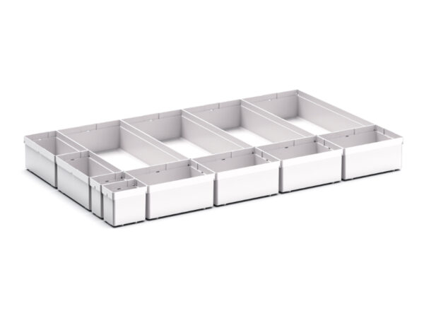 Cubio Plastic Box Divider Kit 12 Compartment for Storage Cabinet - WxDxH: 800X525X100+ mm Plastic Ral 7035 _SKU-43020765