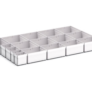Cubio Plastic Box Divider Kit 17 Compartment for Storage Cabinet - WxDxH: 800X525X100+ mm Plastic Ral 7035 _SKU-43020766
