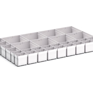 Cubio Plastic Box Divider Kit 30 Compartment for Storage Cabinet - WxDxH: 800X525X100+ mm Plastic Ral 7035 _SKU-43020767