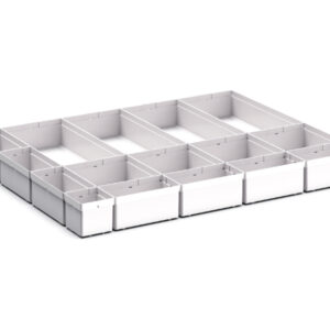 Cubio Plastic Box Divider Kit 16 Compartment for Storage Cabinet - WxDxH: 800X650X100+ mm Plastic Ral 7035 _SKU-43020768