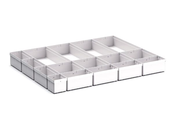 Cubio Plastic Box Divider Kit 16 Compartment for Storage Cabinet - WxDxH: 800X650X100+ mm Plastic Ral 7035 _SKU-43020768
