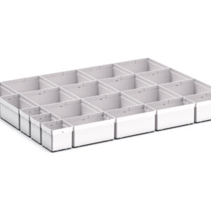 Cubio Plastic Box Divider Kit 21 Compartment for Storage Cabinet - WxDxH: 800X650X100+ mm Plastic Ral 7035 _SKU-43020769