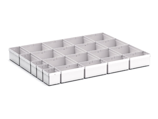 Cubio Plastic Box Divider Kit 21 Compartment for Storage Cabinet - WxDxH: 800X650X100+ mm Plastic Ral 7035 _SKU-43020769