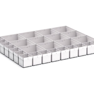 Cubio Plastic Box Divider Kit 27 Compartment for Storage Cabinet - WxDxH: 800X650X100+ mm Plastic Ral 7035 _SKU-43020770